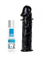 Мужской набор: Увеличивающая насадка на пенис Realistic - Penis Extension и Лубрикант на водной основе JO H2O Original –