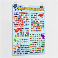 Плакат "Флаги стран мира" / формат А-0 (84x119 см.) MEGA-ART