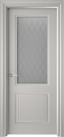 Межкомнатная дверь эмаль остекленная FD Felicia 2 Светло Серая (RAL 7047)