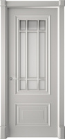 Межкомнатная дверь эмаль остекленная FD Trua 2 Светло Серая (RAL 7047)