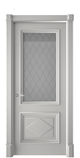 Межкомнатная дверь эмаль остекленная FD Elegant 2 Светло Серая (RAL 7047)