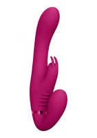 Безремневой страпон с вибрацией Suki, розовый Shots toys