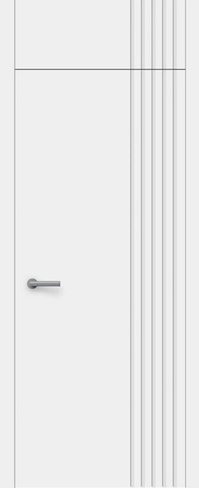 Дверь межкомнатная МДФ, НОВА -2 с фрамугой глухая эмаль белая