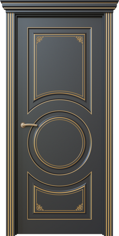 Дверь межкомнатная, Дольче 1.3,Глухой вариант с оргаментом и патиной