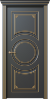 Дверь межкомнатная, Дольче 6.3,Глухой вариант с оргаментом и патиной