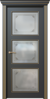 Дверь межкомнатная, Дольче 5.4, Остекленный вариант с орнаментом и с патиной