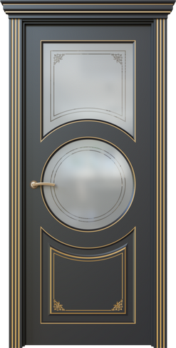 Дверь межкомнатная, Дольче 6.4, Остекленный вариант с орнаментом и с патиной
