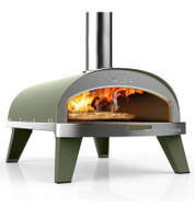 Помпейская дровяная печь Ziipa 22-002 Piana итальянская выпечка пиццы на дровах, нержавеющая сталь, цвет эвкалипт