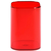 Подставка-стакан для пишущих принадлежностей Стамм "Фаворит", квадратная, красная СТАММ