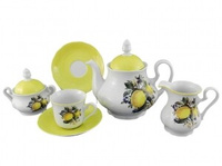 Чайный сервиз 6 персон 15 предметов, Лимоны Мэри-Энн 03160725-2411, Leander