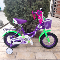 Детский велосипед 12 дюймов Timetry, фиолетово-зеленый