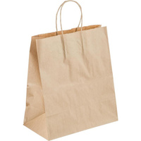 Крафт-пакет бумажный Aviora коричневый с кручеными ручками 26х15х35 см 70 г/кв.м био (200 штук в упаковке)