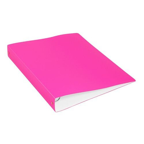 Папка с зажимом Бюрократ Double Neon DNE07CPINK, A4, пластик, 0.7мм, карман продольный внутренний, розовый 14 шт./кор.