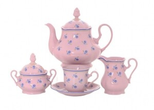 Чайный сервиз 6 персон 15 предметов, Розовый фарфор, Мэри-Энн 03260725-0887, Leander