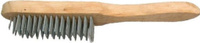 Щетка металлическая шестирядная с деревянной ручкой ECO