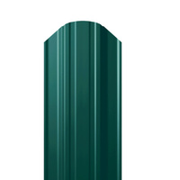 Металлический штакетник Гладкий полиэстер RAL 6005 (Зелёный мох) 1500*118*0,5 двухсторонний Полукруглый квадратный завал