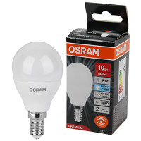 Лампа шар свд Е14 10Вт 6500К 800лм P75 матовый Osram LED Value black ЛЕДВАНС АО