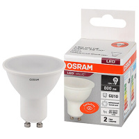 Лампа свд 220В GU10 10Вт 4000К 800лм PAR16 матовая Osram LED Value ЛЕДВАНС АО