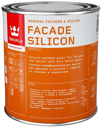 Краска фасадная Tikkurila Facade Silicon база VVA глубокоматовая - 0.9 л