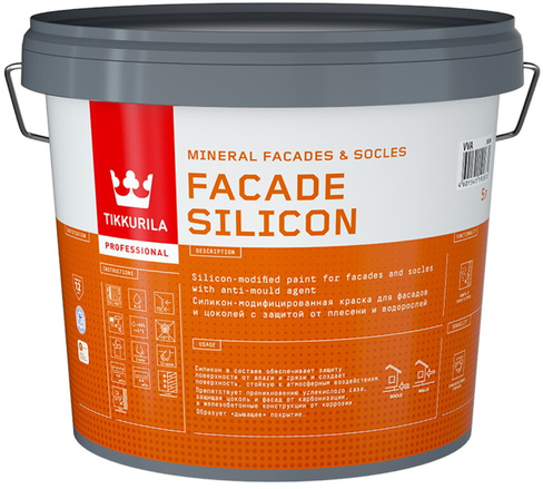 Краска фасадная Tikkurila Facade Silicon база С глубокоматовая - 5 л