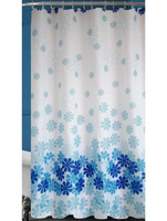 Шторка для ванной "Цветочный дождь" Софт полиэстер 180*180 см цвет голубой, FORA PH98