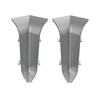 Угол внутренний ПВХ для алюминиевого плинтуса 2 штуки в упаковке цвет серебро, Лука КПл 60-3.01л