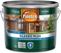 Пропитка-антисептик Pinotex Classic Plus 3в1 тиковое дерево (9л)