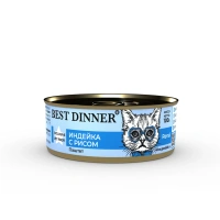 Best Dinner Exclusive Vet Profi Ренал Паштет Индейка с рисом для кошек и котят, банка 100 гр