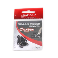 Вертлюг "Namazu" Pro Rolling Ribbed Swivel латунь, цв. Carbon (10шт/уп) NP-FT-RRS (7С, test-14 кг)