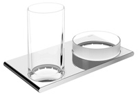 Двойной держатель стакана и чаши для мелочей Keuco Edition 400 , хром (11554019000)