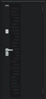 Входная дверь Thermo Техно Декор-2 Букле черное/Snow Melinga BRAVO