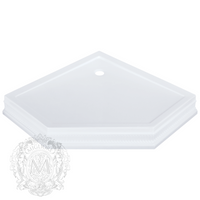 Migliore: DIADEMA Поддон душевой, пятиугольный 95x95хH16 см, стеклокомпозит, декор, Белый/декор белый, 24481
