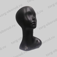 Манекен головы женский для головных уборов в магазин одежды Г-204М/G(черн)