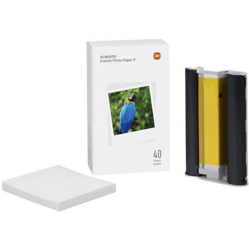 Фотобумага Xiaomi Instant Photo Paper 3", A7, для термической печати, 40л, 273г/м2, белый, фактура гладкая, покрытие гля