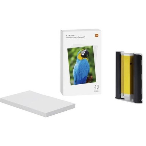Фотобумага Xiaomi Instant Photo Paper 6", A6, для термической печати, 40л, 273г/м2, белый, фактура гладкая, покрытие гля