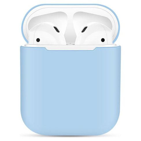 Чехол для Apple AirPods 2, голубой силикон