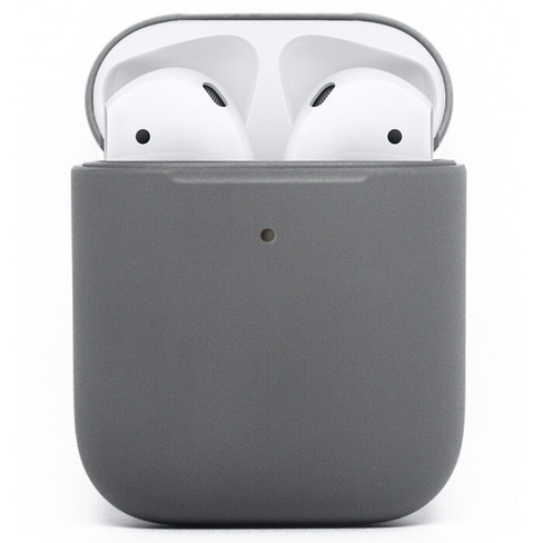 Чехол для Apple AirPods 2, серый силикон