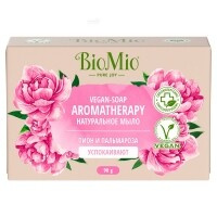 BioMio Vegan Soap Aromatherapy - Натуральное мыло "Пион и пальмароза", 90 г