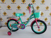 Детский велосипед 16 дюймов Graffity Premium Girl бирюзовый/розовый