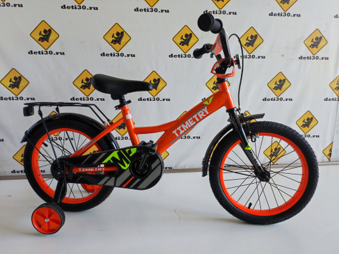 Велосипед детский 16 дюймов Timetry оранжевый с черным