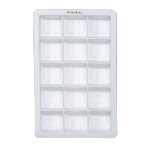 Kuchenland Форма для льда, 18х12 см, 15 отд, силикон, белая, Soft kitchen