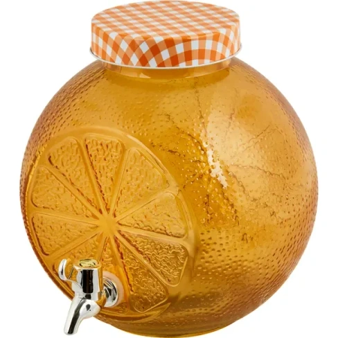 Лимонадник Апельсин 5.2 л стекло оранжевый Без бренда None