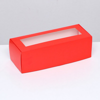 Коробка складная с окном под рулет, красная, 26 х 10 х 8 см UPAK LAND