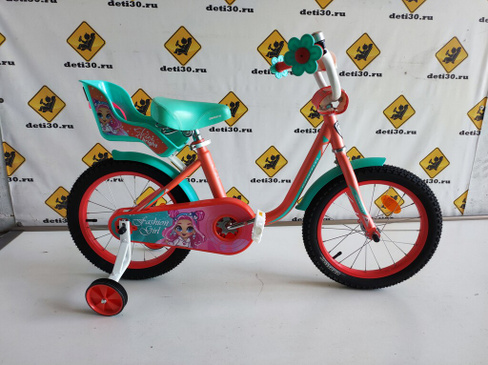 Детский велосипед 16 дюймов Graffity Fashion Girl оранжевый/бирюзовый