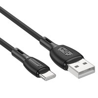 USB кабель шт.USB (A) - шт.Type-C "Borofone" BX86, 3,0А, 1.0м, чёрный